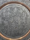 Vintage Etched Copper Indo Persian Ethnic Persepolis Plate Engraved 16 