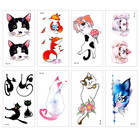 90 Pieces 34 Sheets Cat Pets Theme Temporary Tattoos Kitty dog fox rabbit Patter