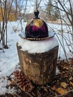 Northwood Regent Glass Butterdish Amethyst  Gold Leaf  Medallion 1903 Eapg