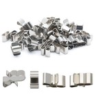 Qjaiune 50pcs 23mm Solar Wire Clip  304 Stainless Steel Double Cable Clamp