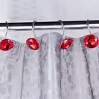 Decorative Shower Curtain Hooks  Acrylic Crystal Rhinestones  Set Of 12  red 