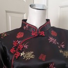 Binh Thuan Fashion Women   s Black Satin Floral Cheong-sam Qipao Dress  Xxxl