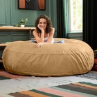 6 Ft Cocoon - Large Bean Bag Chair For Adults  Camel