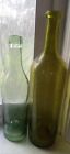 Early Light Olive Yellow  Green Utility Or Wine Bottles W  Kick Up Bases  3 Pcs
