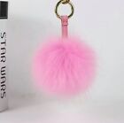 Large 5 5  Faux Fur Pompom Ball Keychain Bag Key Ring Charms Key Holder 