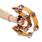 Metal Tambourine Half Moon Musical Instruments  Double Row Metal Jingles Hand   