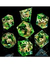 Magic Golden Ring Dnd Dice With Box  Green Sharp Edge Handmade D And D Polyhedra