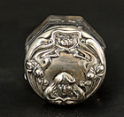 Antique Art Nouveau Sterling Silver And Cut Crystal Vanity Jar Simons Bro