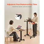 Uimoso Adjustable Overbed Table With Tilting Surface  Wheels  And Cup Holder