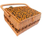 Vintage Jc Pennys Wicker Sewing Box  Basket With Handle