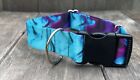 1  5 Inch Wide Purple And Teal Dog Collar Quick Release Adjustable Made In Usa