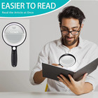 Large Magnifying Glass With 37 Led Light  10x 20x 45x Handheld Illuminated Light
