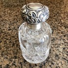 Antique 1898 Sterling Silver Cut Glass Perfume Bottle John Grinsell   Sons Jg s