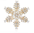 Luxury Gold Snowflake Brooch Pin   crystal Rhinestone Christmas Jewelry Gift Women