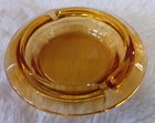 Vintage Small Ashtray 3 5    Round Amber Glass Mancave Mcm 