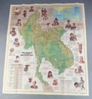 Vintage 1971 National Geographic Map The Peoples Of Mainland Southeast Asia