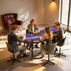 72  Foldable Poker Table  8-player Blackjack Table  Dark Blue