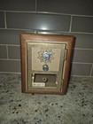 Vintage U s  Postal Service Po Box Door Bank     Brass Dial     Cherry Wood Coin   