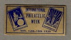 1939   International Philatelic Week World s Fair Poster Stamp - Gold   Blue