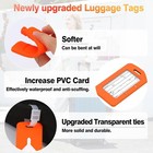 2 Pack Silicone Luggage Tag With Name Id Card Perfect To 2-pk-orange  Orange 