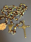 Vintage 800 Silver Rosary Necklace Ab Glass Beads Lar Roma