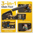 Rj45 Crimp Tool Kit With Tester  Carrying Case  Pass Through Ethernet And 50 Con