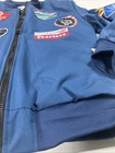 Dodge X Reason Racing Bomber Jacket Blue Zip Closure Logo Patch Accents Medium
