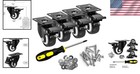 Caster Wheels Set Of 4 Heavy Duty Swivel Casters With Brake Polyurethane 2 In   