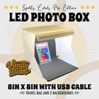 Portable Led Photo Light Box 8  X 8    Usb  2 Backgrounds   Storage Bag
