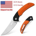 Pocket Knife With Clip G10 Handle 8cr Blade Liner Lock Edc Folding Knife