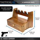 Tactical45 Gun Safe Pistol Rack - 4 Handgun Pistol Stand With Ammo Drawer