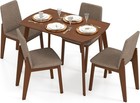 Dining Table Set For 4  Rectangular Kitchen Table And Chairs Set W rubber Woo   