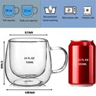 Large Double Walled Glass Coffee Mugs Beer Cups 24oz Set Of 2 Insulated Clear Bo
