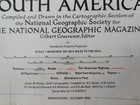 Vintage National Geographic Map South America October 1950