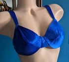 90s Vtg  delicates  Second Skin Satin Unlined Satin Bra 34b Blue      Jcpenney 