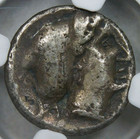 350-280__corinthia  Corinth__silver  ar  Drachm__choice Fine__ngc  Ancient Coin