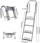 4 Steps Boat Ladder Pontoon Folding Stainless Steel Dock Telescoping Ladder
