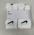 Nike Everyday Cushioned Training Crew Socks 6 Pairs White Size M Sx7666-100