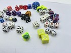 Vintage Dice Mixed Board Game Lot White Red Green Pieces Mixed Sizes 47 Total