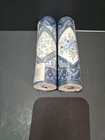 Lot 2 Vtg Pre-pasted Border Wallpaper Floral Geometric Purple Blue Green Diamond