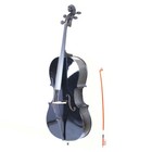 Professional Full Size 4 4 Black Solid Wood Acoustic Cello Kit  Bag Rosin Bridge
