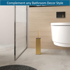 Toilet Brush   Hoder Set Brushed Gold Freestanding For Bathroom Stainless Steel