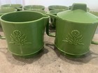 Vintage Mid Century Plastic Set 10 Cup Sugar Creamer Green Retro Tableware