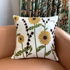 2 Pack Embroidered Floral Throw Pillow Covers 18x18 Cottage Home Decorative P   