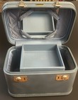 Vintage Oshkosh Train Case Cosmetic Carry On Suitcase Luggage 1950s Blue No Key