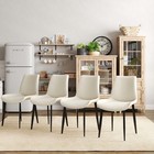 Bomass Set Of 4 Dining Chairs Padded Pu Leather Modern Metal Legs Home Kitchen