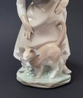 Vintage Lladro Porcelain Figurine Little Girl With Cat Retired  1187