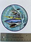 Shark Surfing Decal Maui   Sons Vintage Stickers Volcom Sticker Rip Curl Hobie