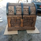 Extra Large Rustic Pine Chest     Heavy Wooden Storage Trunk With Iron Straps