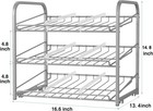 Aiyaka Can Rack Organizer  3 Tier Stackable W16 6 l12 2 h14 5 Inch  Silver
